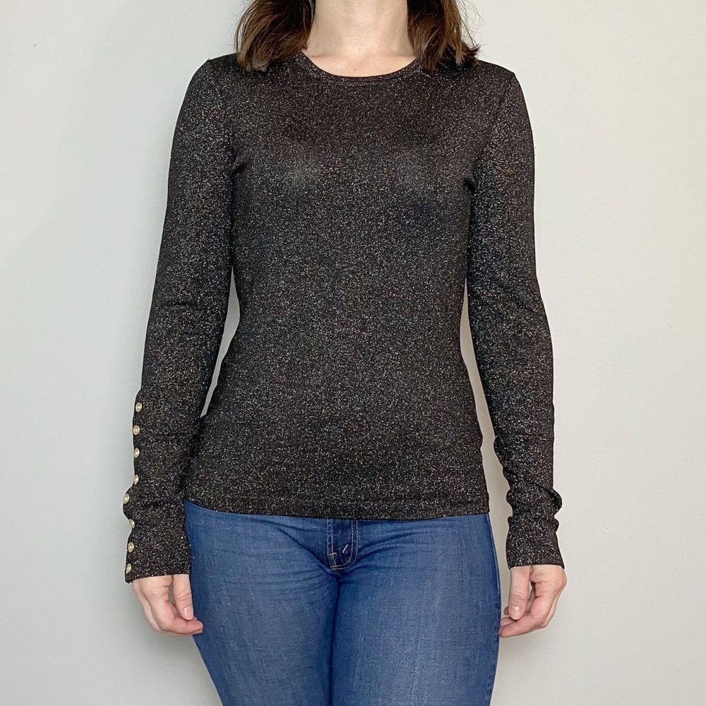 J. McLaughlin NWOT Jamey Metallic Shimmer Sweater - Picture 2 of 9